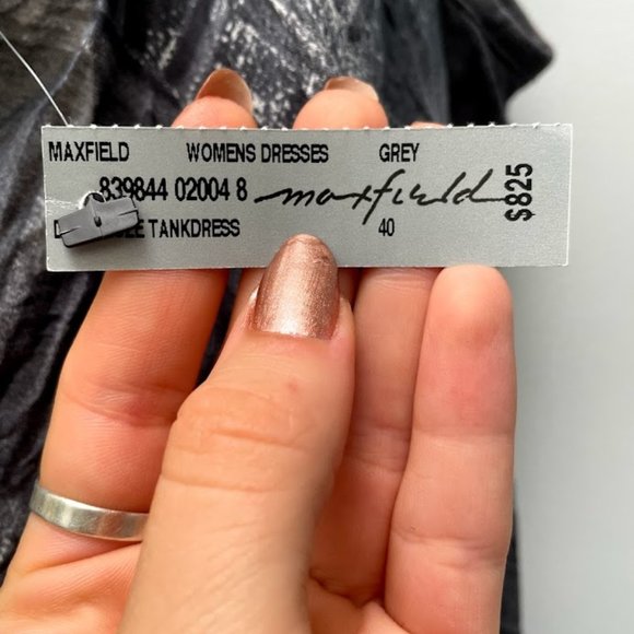 MAXFIELD LA Grey Tank Trapeze Dress with Bubble Hem - Picture 3 of 7